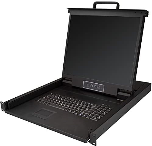 StarTech.com Console KVM à Montage en Rack - KVM VGA à Port Unique avec LCD 19 pour Rack Serveur - Tiroir KVM LCD Universel 1U avec Câbles/Matériel - Clavier QWERTY - 50 000 MTBF (RKCONS1901)