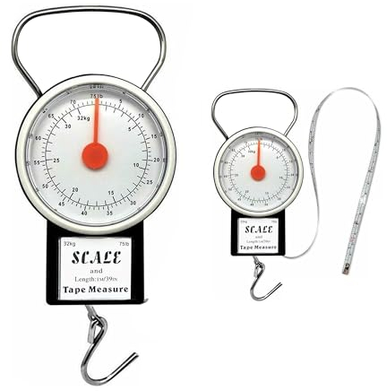 G4GADGET Portable Travel Luggage Scale 32KG | Handheld Analog Suitcase Weighing Scale with Hook | Compact, Accurate & Lightweight for Baggage Weight Check