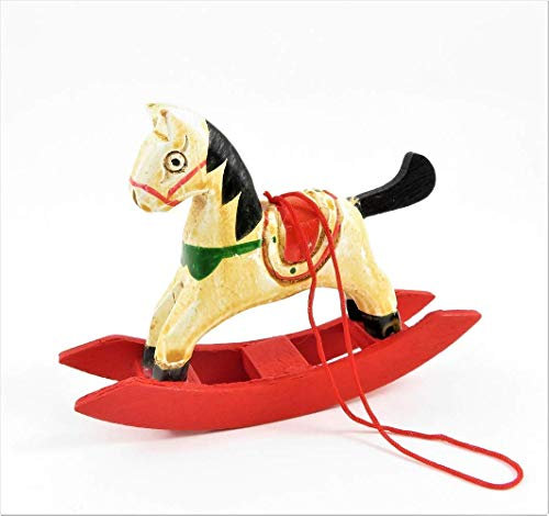 Melody Jane Dolls House Old Fashioned Wooden Rocking Horse Nursery Toy Shop Accessory