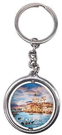 Venise Italie 3D Verre Cristal Porte-clés Porte-clés Rotation Décoration Touristique Souvenir Hommes Femmes Accessoires Cadeau Décoration Rotative