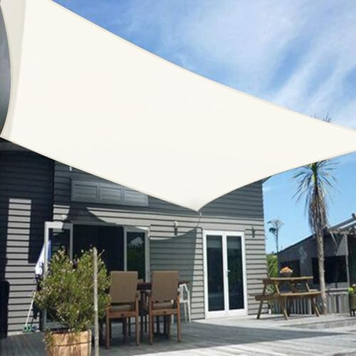 HENG FENG Toldo Vela de Sombra HDPE Rectangular Cuadrado 4x4m Protección Rayos UV Resistente Transpirable para Terraza Patio Exterior Jardín Color Beige