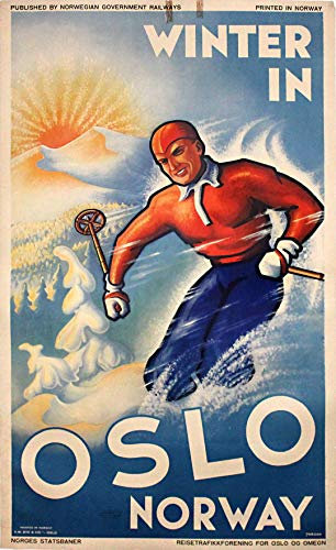 Poster Winter Oslo Norway Norway Reproduktion, Format 50 x 70 cm, Papier 300 g (Shop: Display evintage.fr.)