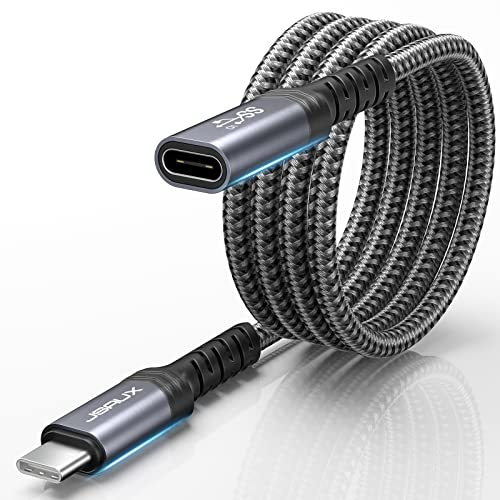 JSAUX USB C Verlängerungs Kabel 2M, USB Type C 3.2 Verlängerung Unterstützt 10Gpbs 100W und 4K@60Hz Videoübertragung Kompatibel mit Switch 2, iPhone 16/15, MacBook Pro/Air, iPad, XPS 15, Samsung S23