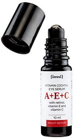 Iossi Gesichts- und Augenkontur-Serum mit Vitamin A (Retinol), C, E. Anti-Aging und Anti-Falten, hellt Straffung und Feuchtigkeit auf und spendet Feuchtigkeit. 97,8% natürlich, 18,4% organisch.