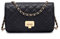HAKSIM Damen Schultertasche gesteppt Crossbody börse täglich Designer Gitter Leder Abendtasche Kette Tasche, Schwarz (schwarz), Small