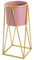 green leaves Metal Planter Stand with Plant Pot Flower Pot for Indoor Balcony Flower Rack (White, Medium)