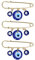 Hztyyier 3Pcs Evil Eye Brosche Pins, Türkei Evil Eye Brosche Pins Lucky Augapfel Hände Broschen Schmuck für Viel Glück