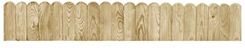 Tidyard Kiefernholz Imprägniert Beeteinfassung Rollboarder Rasenkante Beetbegrenzung Beetzaun Beetumrandung Palisade Beet Einfassung Grün 120 x 20 x 1,5 cm (L x H x T)