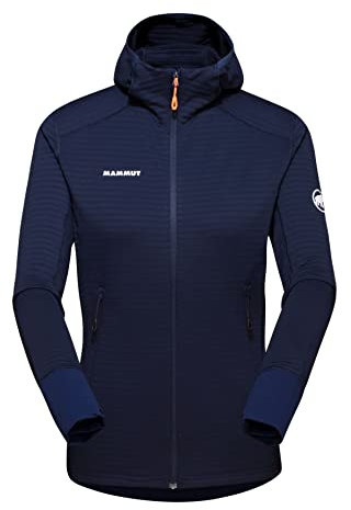 Mammut Taiss Light ML Hooded Jacket Women | Giacca in Pile Sportiva da Montagna da Donna con Zip e Cappuccio | Marine, S