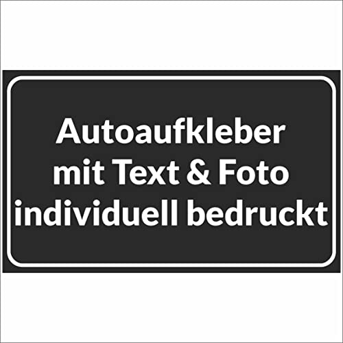 Kiwistar Autoaufkleber - mit Wunschtext und Foto individuell bedruckt - Werbung für Firma Büro personalisiert für Auto, KfZ LKW (schwarz, 60x20 cm)