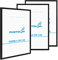 PHOTOLINI Cadre A2 42 x 59,4 bois MDF noir, lot de 3 cadres photo pour posters et affiches, verre acrylique incassable, décoration murale à suspendre, avec accessoires supplémentaires