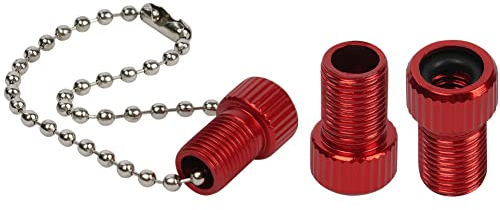 Flintronic Messing-Adapter, 3 Stück Fahrradventil Adapter aus Messing, Fahrrad Autoventil Ventiladapter, Ventiladapter Fahrrad Autoventil mit Dichtring, Rot