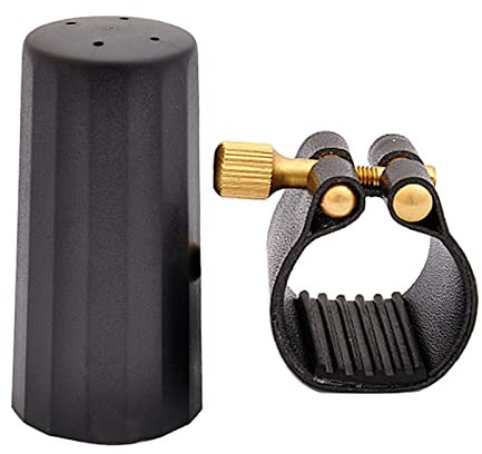 Beccuccio Sassofono Alto Cap & Clip Legatura Pelle Cappuccio Protezione Sassofono Con Attacco Accessorio Sax Legatura E Copre Becco Sassofono Attacco Sax Alto