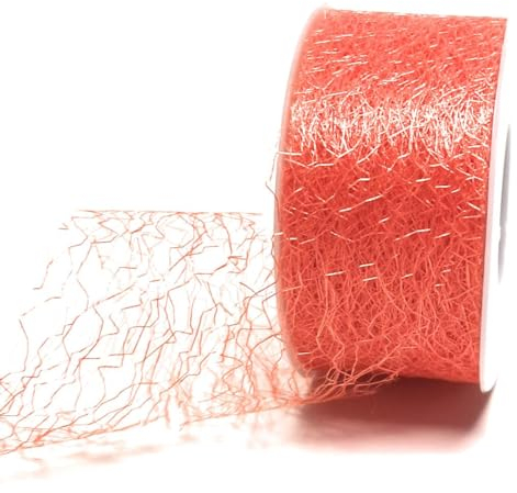 s.dekoda Dekoband 25m x 40mm Orange Netzband Spinnennetz Schleifenband