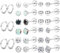 JeweBella Kleine Ohrstecker Chirurgenstahl für Damen Mädchen Silber Creolen Ohrringe Set Opal Kugel Cubic Zirkonia Ohrstecker Hypoallergen Knorpel Schläfer Huggie Ohrringe für Mehrere Piercings