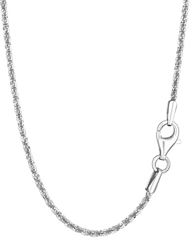 NKlaus Criss-Cross-Kette aus 925 Sterling Silber, diamantiert, 1 Stück | Längen 42cm, 45cm oder 50cm; Breite 1,5mm