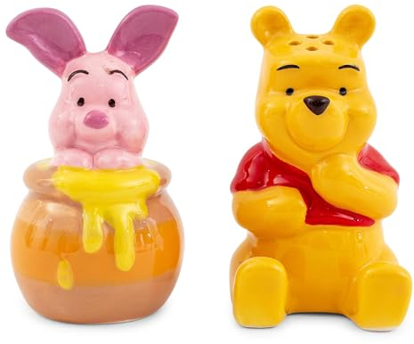 Silver Buffalo Winnie Puuh und Ferkel Salz- und Pfefferstreuer aus Keramik, 2 Stück, Gewürzspender