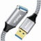CLEEFUN USB 3.0 Extension Cable, 2m Type A Male to A Female 5Gbps Data Sync Extender Braided Lead with Keyboard,Fan Cooler, Mouse,Printer,Scanner,Camera,Card Reader,Hard Drive,USB Disk,Charging Cable