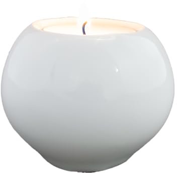 Leuchter für Teelicht Kugelleuchter Gr. M 6,5 cm Porzellan weiß