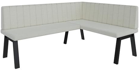 FURNISTAR Eckbank Akiko Metal A - Eckbankgruppe für Ihrem Esszimmer, Küche modern, Sitzecke, Essecke. Perfekt für Küche, Büro und Rezeption. Solide und Starke Verarbeitung. (168x128-Rechts-Inari22)