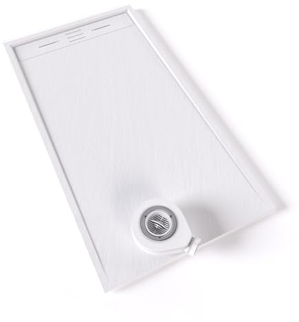 Moments of Glass Hiemal Piatto doccia antiscivolo SMC - 150 x 80 cm bianco RAL9016 - Facile da pulire, ideale per goderti il tuo bagno - include sifone