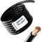 EBROM - 3 Meter Batteriekabel - Massekabel - schwarz - 70mm2 | 70 mm² | 70 mm2 - Vollkupfer 99,9% OFC Kupfer Stromkabel - Ihre Länge: 3 Meter