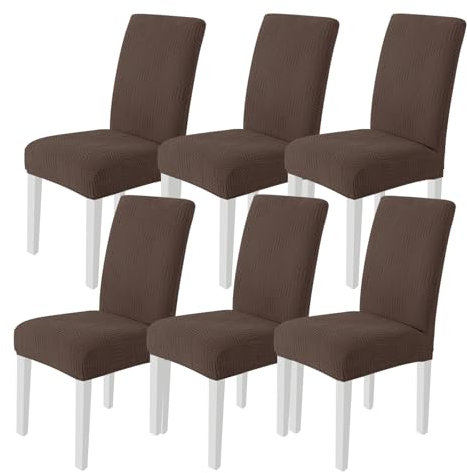 Ystyle Fundas Sillas De Comedor Pack 6, Fundas Sillas Ajustables, Cubre Sillas Elástico Universal, Funda Sillas Comedor Desmontables Lavables para Banquetes Hogar Restaurante Hotel, Camello