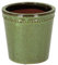 Esschert's Garden Pot De Fleur Rond en Terre Cuite Verni - Vert - D 15 X H 15 Cm