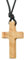 Enkrio Halskette mit Kreuz-Anhänger aus Naturholz, konisch, mit verstellbarer Lederschnur, religiöser Schmuck für Männer und Frauen, normal, Holz, Kein Edelstein