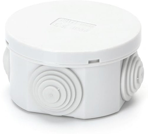 Blendend Abzweigdose, rund, IP44, wasserdicht, 65 x 30 mm, für Elektroinstallationen im Außenbereich und Kabelschutz, grau