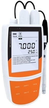 NURII Tragbares Multiparameter-Wasserqualitätsmessgerät, PH ORP MV Gelöster Sauerstoff DO Temperaturtester, Genauigkeit 0,002 pH