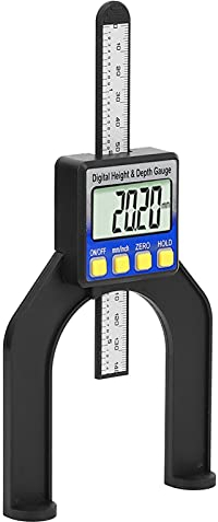 Tischsägen-Tiefenmesslineal, Digitales Höhenmessgerät mit LCD-Bildschirm für Manuelle Oberfräse und Frästisch (0-80mm)