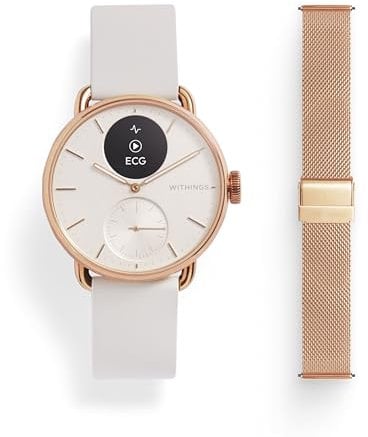 Withings Scanwatch 2 38mm Rosegold + Milanese Rosegold Mesh Loop Metal Wrist Band