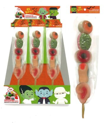Spiedino Horror Halloween Dolci Iberica Spiedino Caramelle Gommose 24 Pezzi da 35 g