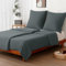 TOCOMOA Bettwäsche 135x200 4teilig, Weich und Bügelfrei Bettwäsche-Sets Mikrofaser, 2 Bettbezug und 2 Kissenbezug 80x80cm mit Reißverschluss Dunkelgrau, ÖkoTex-Zertifizierung für Angenehmen Schlaf