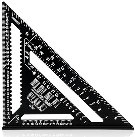 Zimmermannswinkel Set, Speed Square Set, AivaToba 12 Zoll/300 mm Metrisches Dreieckslineal aus Aluminiumlegierung, Rechter Winkel Werkzeug zum Winkelmessen und Markieren.