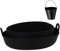 HIAKDOFT Accessorio Grill silicio Portatile Barbecue imbastitura all'aperto Forma Forniture per grigliate Secchio Pieghevole in Silicone Fodere del Vassoio del Grasso Gel di silice Nero