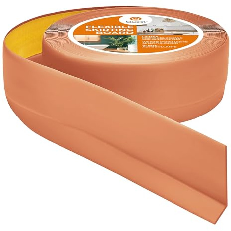 Quest Weichsockelleiste PVC 50x20 mm selbstklebend - Ziegelrot, 25 m | Flexible Knickleiste & Abschlussleiste, für Küche, Bad & Wohnraum, Montage ohne Bohren, schmutzabweisend