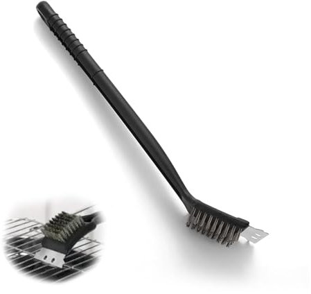 BBQ Cleaning Brush with Scraper – Heavy Duty BBQ Brush for Grill Cleaning, Durable BBQ Wire Brush for Grill, Barbecue Cleaner for Gas/Charcoal/Electric Grill, Pizza Oven Tool