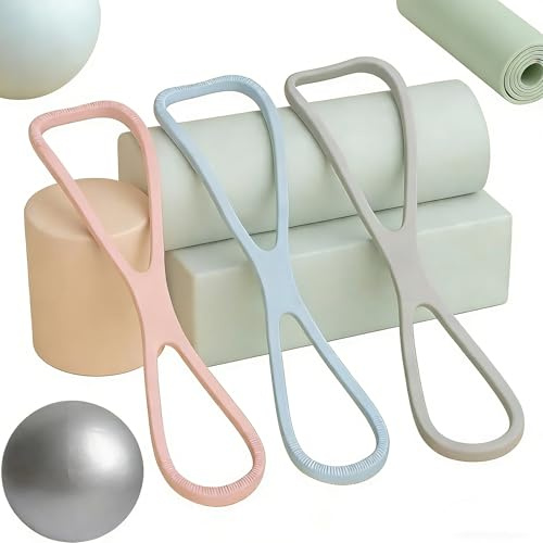 StyBtt Widerstandsbänder 3er Set – 15/25/35 lbs (Pfund) Fitnessband für Ganzkörpertraining, Pull Up Band, Expander Fitness, 8-förmiges Yoga Band, Elastisches Trainingsband mit Yoga Ball