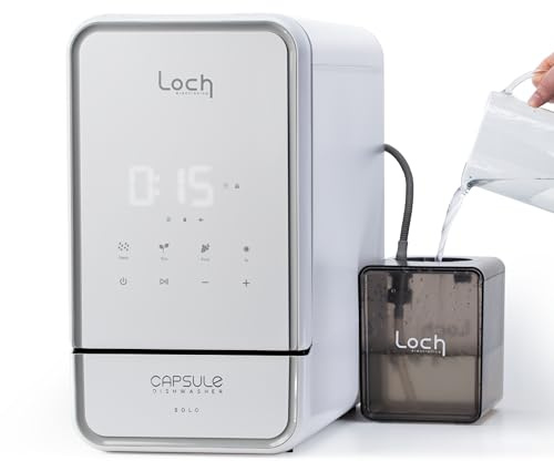 Capsule Dishwasher - Solo | Countertop Dishwasher - 7 Programmes, Touch Control, Auto-drying, Baby Care & Fruit Wash, No Plumbing Required, 15min Wash Cycle - Perfect for Small Kitchens, Campervans