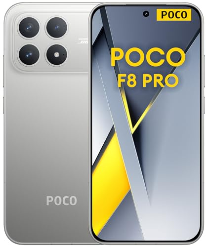 XIAOMI POCO F8 Pro 5G Smartphone 12GB+256GB, Snapdragon® 8 Elite, 6.59 120Hz Ultra-clear Amoled Display, 6210mAH Battery, 50MP Triple Camera, Titanium Silver (2 Years Warranty+No In-box Charger)