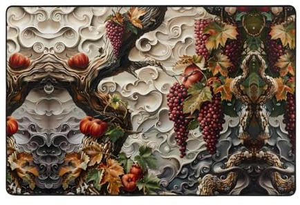 WZYWHJ Tapis de sol texturé antidérapant imprimé vigne raisin 91,4 x 61 cm pour salon, bureau, table basse, lit, balcon