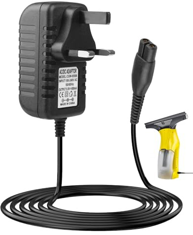 5.5V Charger for Karcher Window Vac Cleaner WV1, WV2, WV5, WV55, WV60, WV70, WV75, WV1 Plus, WV2 Plus, WV60 Plus, WV75 Plus, WV5 Premium WV Classic Window Vacuum Cleaner Plug Power Lead (UK Plug)