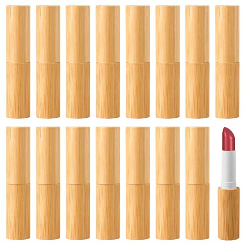Lippenstifthülsen Leer Aus Bambusschale, Nachfüllbar Leer Rohre Lippenbalsam Hülsen, DIY Lippen Balm Tubes Container: Lipgloss Selber Machen, Hausgemachte Lippenbalsams (16)