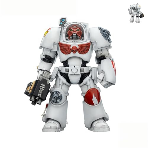 JOYTOY Warhammer 40.000 White Scars Terminator 2 with Power Fist and Storm Bolter Hochdetaillierte Gelenkfigur Actionfigur – Sammlerstück Geburtstage!
