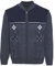 Men Knitted Cardigan Zip Front Chunky Cable Knit with Front Pockets, X-Large, Navy Mix