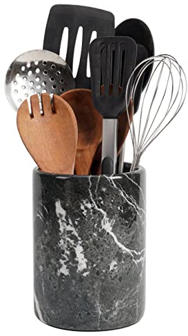 Radicaln Marble Utensil Holder 6.5 Inches Black Handmade Utensil Set For Kitchen Accessories Modern Utensil Set, Kitchen Utensils & Spoon Holder