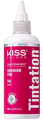 Kiss Tintation Semi Permanent Hair Colour With Argan Oil, Aloe Vera - Hawaiian Fire T442