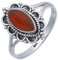 mantraroma Damen Ring 925 Silber Karneol Edelstein orange ausgefallen verspielt